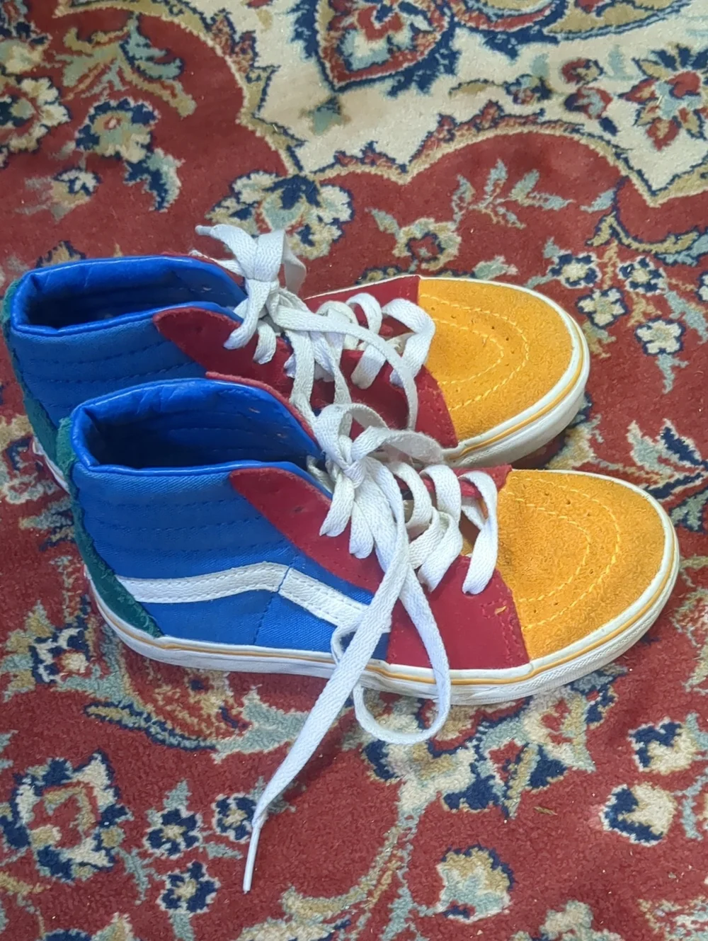 Kids High-Top Colorblock Sneakers in Blue/Red/Yellow/Green Little Kids Size 12